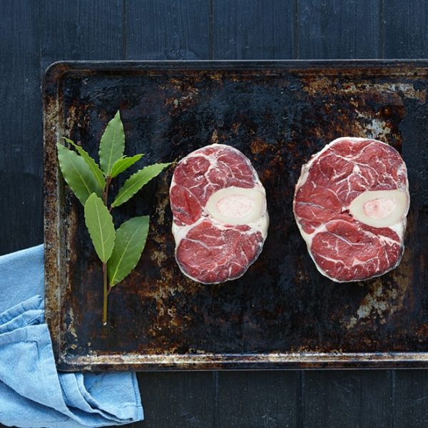 Shin of pasture-fed beef on the bone